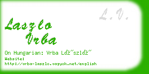 laszlo vrba business card